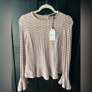 Pink ENGLISH Factory peplum top. Perfect for a night out or a dinner party!